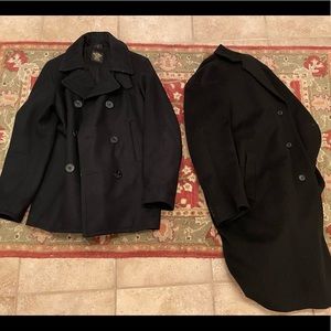 London Fog Men's Black Long Small Peacoat Old Navy Black Small Short Pea Coat